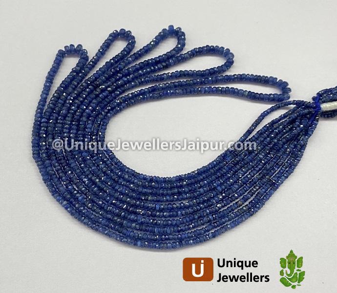 Blue Sapphire Faceted Roundelle Beads